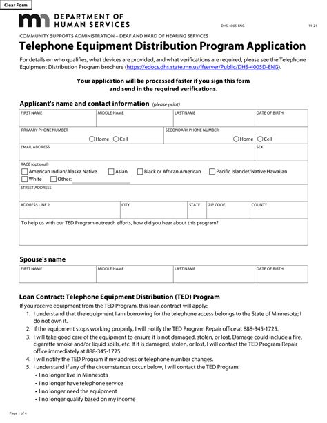 Form Dhs 4005 Eng Download Fillable Pdf Or Fill Online Telephone