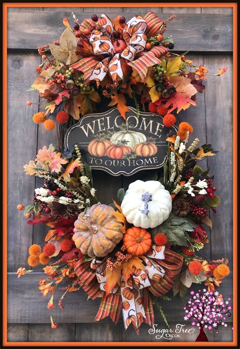 Fall Pumpkin Wreath Fall Wreath Gorgeous Fall Seasonal Door Hanger Fall