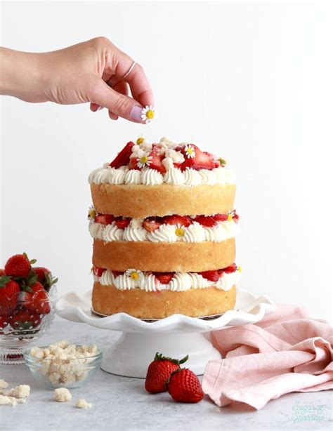 Strawberry Shortcake Layer Cake Recipe Sugar Sparrow