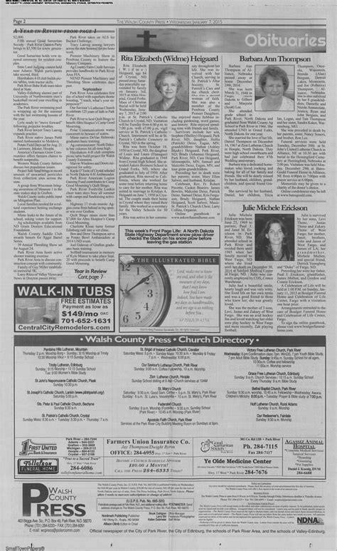 Walsh County Press January 7 2015 Page 2