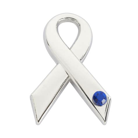 Blue Gem Ribbon Pin Badge Cancer Research Uk Online Shop