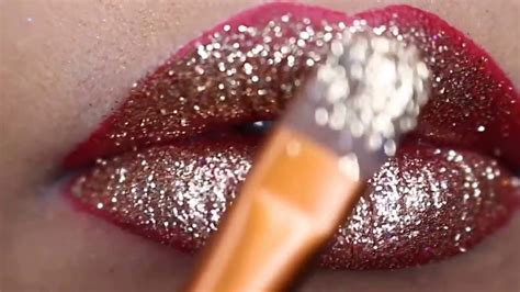 Red Glitter Lip Tutorial Youtube