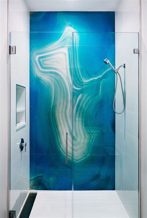 This Shower Is Really Cool The Design On The Back Wall Is Large And