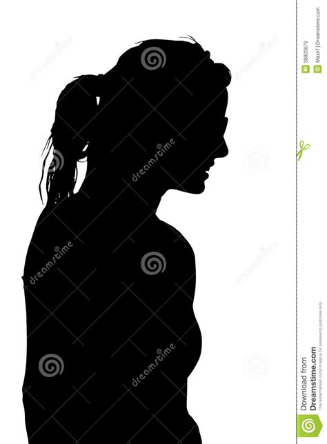Side Profile Image Of Young Modern Woman Stock Vector