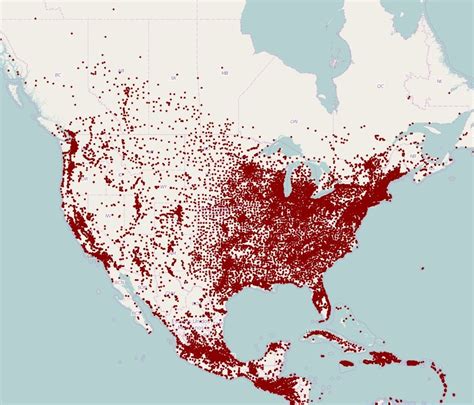Info Mapped Population Density With A Dot For Each Town Non