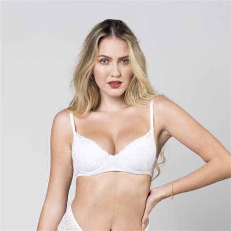 Sutiã Com Bojo Total Renda Branco Ilumine Lingerie