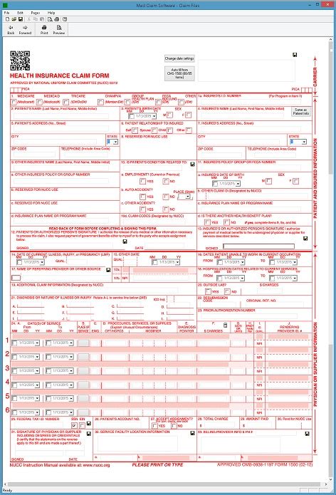 Cms 1500 Health Claim Form Software 79