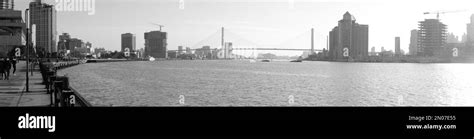 Panoramic Black And White Picture Of The Huangpu River Stock Photo Alamy