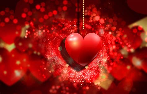 Wallpaper Hearts Red Love Background Romantic Hearts Bokeh