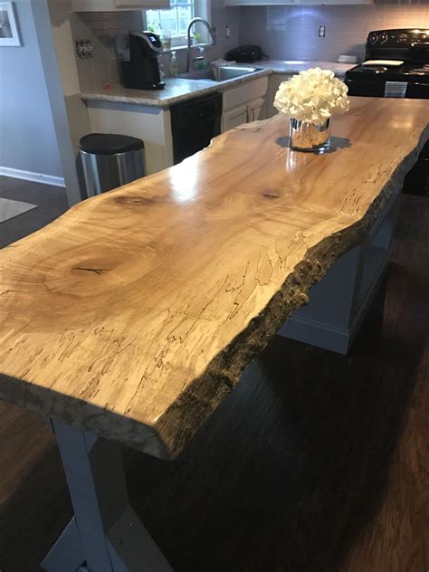Custom Kitchen Island By Losey Renovations Live Edge In All Its