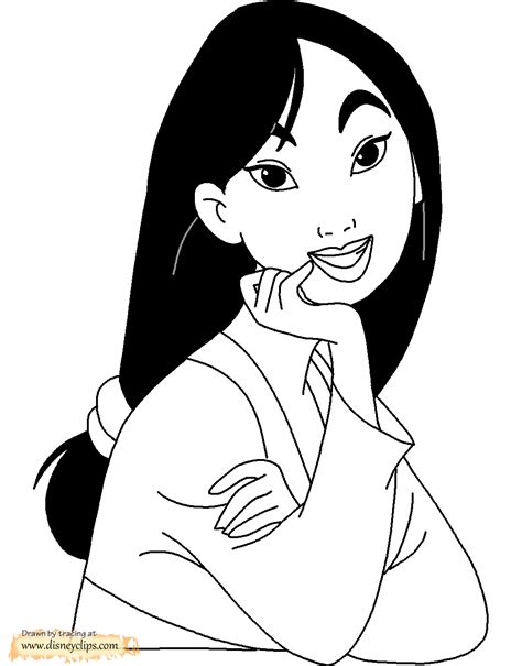 Black and white art for coloring. Disney's Mulan Coloring Pages | Disneyclips.com