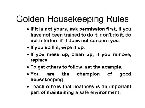 Housekeeping Good Housekeeping Is The Foundation Of A