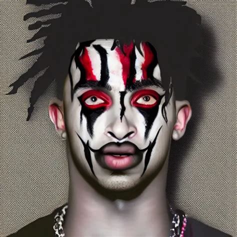 Playboi Carti With Scary Face Paint 4 K Detailed Super Stable