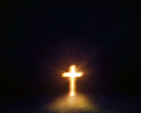 Glowing Cross On Black Background With Glowing Lights — Stock Photo