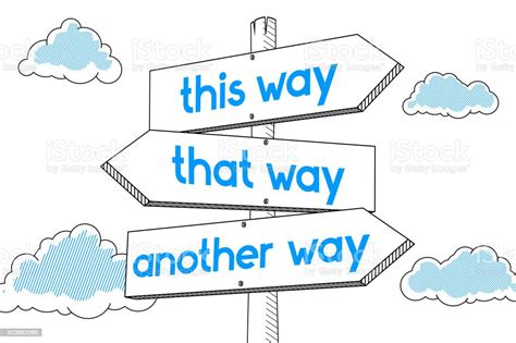 This Way Signpost White Background Stock Illustration Download Image