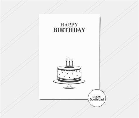 Happy Birthday Digital Cards Printable Minimalist Birthday Etsy