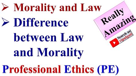 Morality Law Difference Between Morality And Law Ethics Youtube