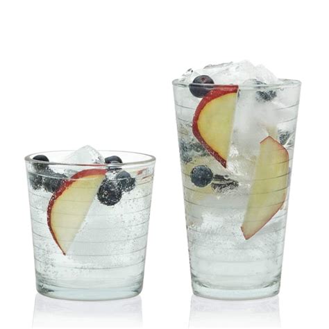 Libbey Tumbler And Rocks Hoops Combo Set Of 16 Clear Kitchen Stuff Plus