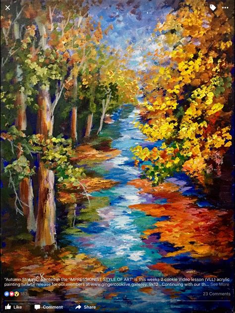 Autum Stream Painted In The Impressionist Style Of Art Ginger Cook