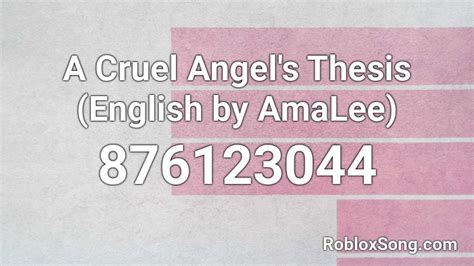 Roblox decal ids & spray paint codes 2021 list. A Cruel Angel's Thesis (English by AmaLee) Roblox ID ...
