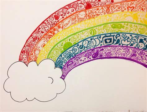 Rainbow doodle, doodle, rainbow, doodle art, cute ...