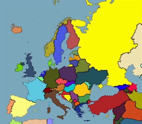 A Colored Map Of Europe Map