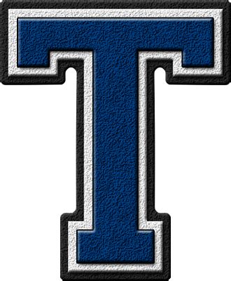 Presentation Alphabets: Royal Blue Varsity Letter T