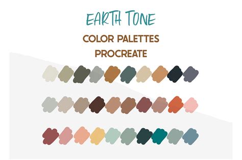 30 Earth Tone Procreate Color Palettes Gráfico Por Mangpor2004