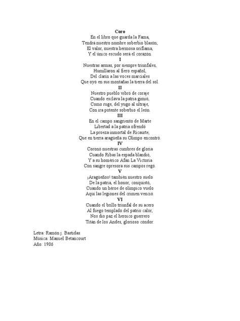 Himno Del Estado Aragua Pdf