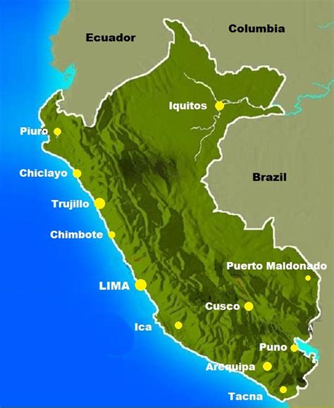 Peru Map Major Cities The Only Peru Guide