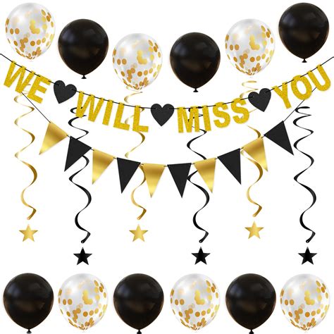 Buy We Will Miss You Decorations Gold Glitter We Will Miss You Banner