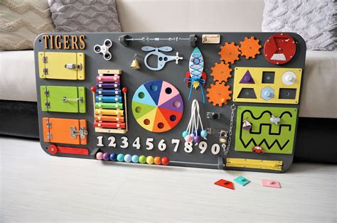 Personalized Busy Board Toddler Boy Busy Board Wall Sensory Etsy