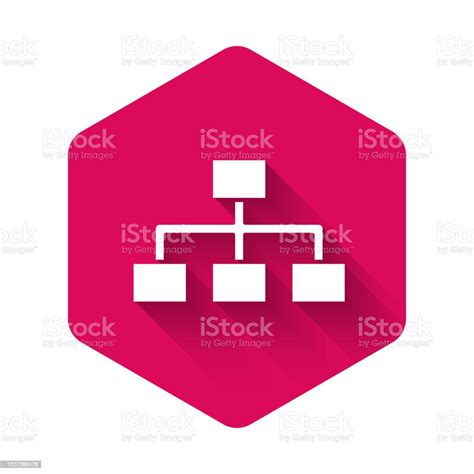 White Business Hierarchy Organogram Chart Infographics Icon Isolated