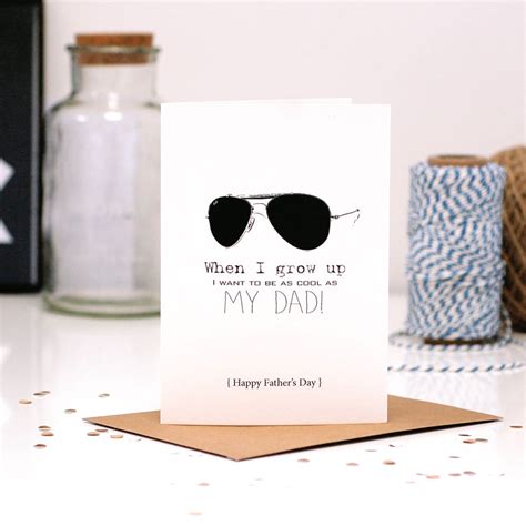 Cool Dad Fathers Day Sunglasses Card By The Luxe Co