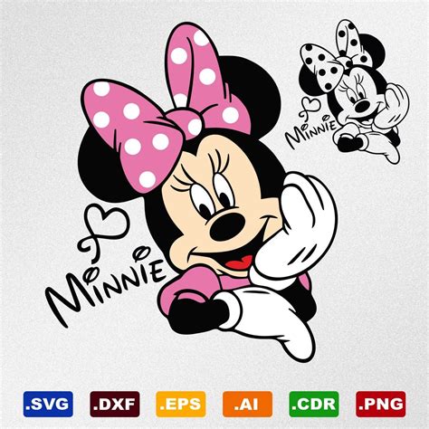 Minnie Mouse Signature Svg Dxf Eps Ai Cdr Vector Files For Etsy