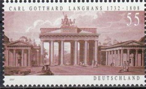 Langhans oli koulutukseltaan matemaatikko ja juristi, ja hän ryhtyi. Briefmarke: 275. Birthday of Carl Gotthard Langhans ...