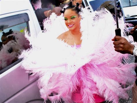 Rihanna Ruffles Feathers At Crop Over Carnival In Barbados