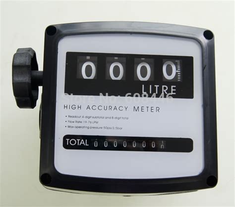 1 Fuel 4 Digit Petrol Diesel Oil Flow Meter Counter High 1 Accuracy