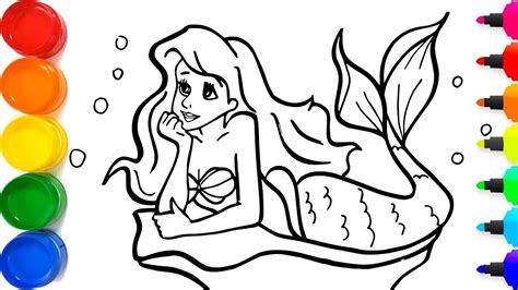 Soalnya, dengan warna yang hitam putih. Gambar Mewarnai Putri Duyung / Mermaid Princess Coloring ...