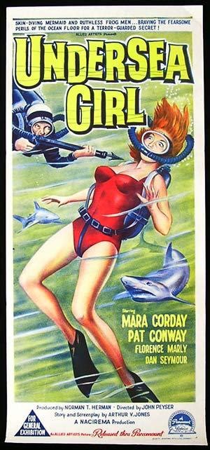 You might also like this movies. UNDERSEA GIRL Movie Poster 1957 Skin Diving Skuba RARE daybill