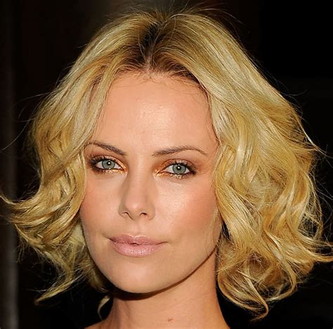 Charlize Theron Short Blonde Curly Bob Hairstyles