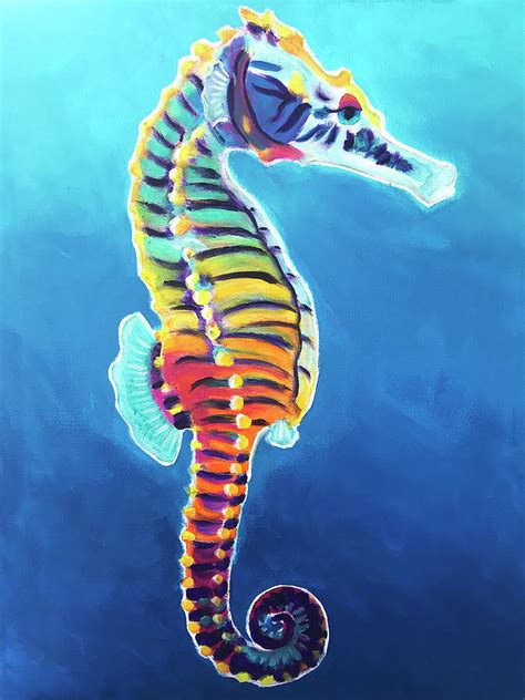 Rainbow Seahorse Painting By Dawg Painter Pixels