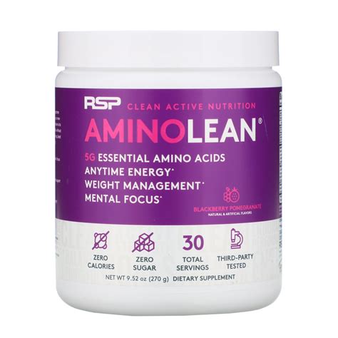Rsp Nutrition Aminolean Essential Amino Acids Anytime Energy Blac