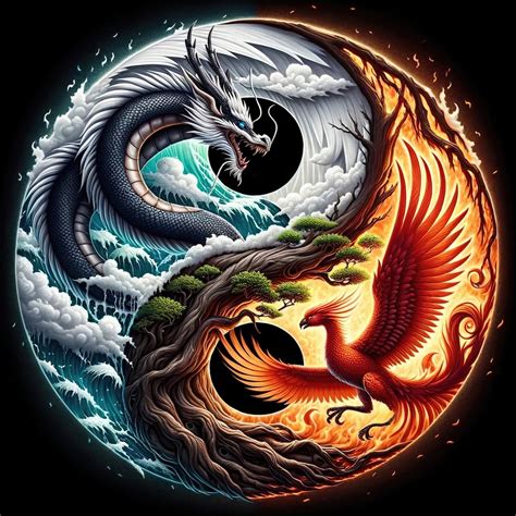 Dragon And Phoenix Yin And Yang Download Instant Downloadable