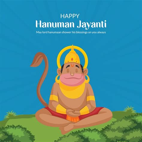 Happy Hanuman Jayanti Banner Hanuman Jayanti Template Illustration My