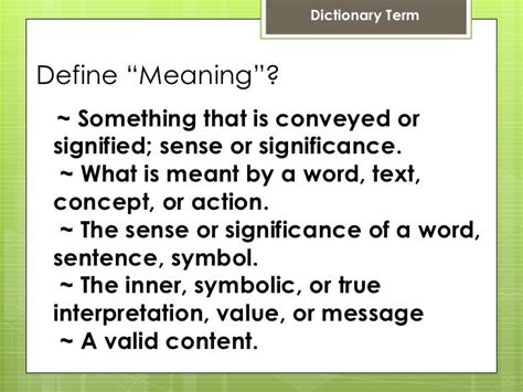 The Meaning Of Meanings
