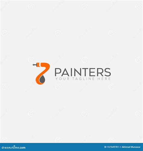 DiseÃ±o Del Logotipo De Pintores Con P Inicial Pintura Y Agua