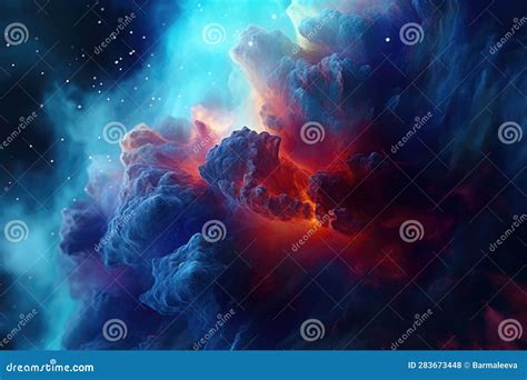 Nebula Night Starry Sky In Rainbow Colors Multicolor Outer Space Stock