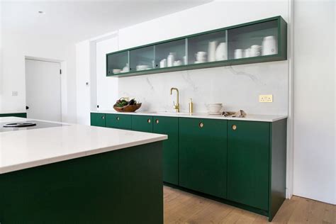 Ascot Modern Minimalist Green Kitchen Naked Kitchens