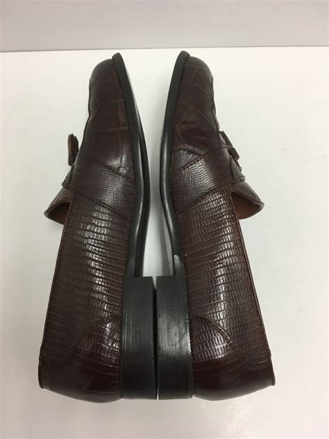 Stacy Adams Snakeskin Dress Shoe Tassel Loafer Men S Size M Guc Ebay